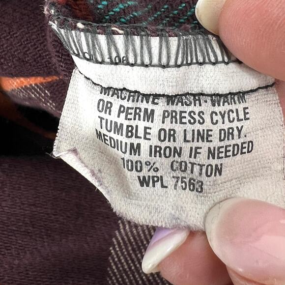 Vintage Clydesdale Reidbord Bros. Co. USA Flannel Plaid Button Up Shirt Size L - Picture 7 of 8